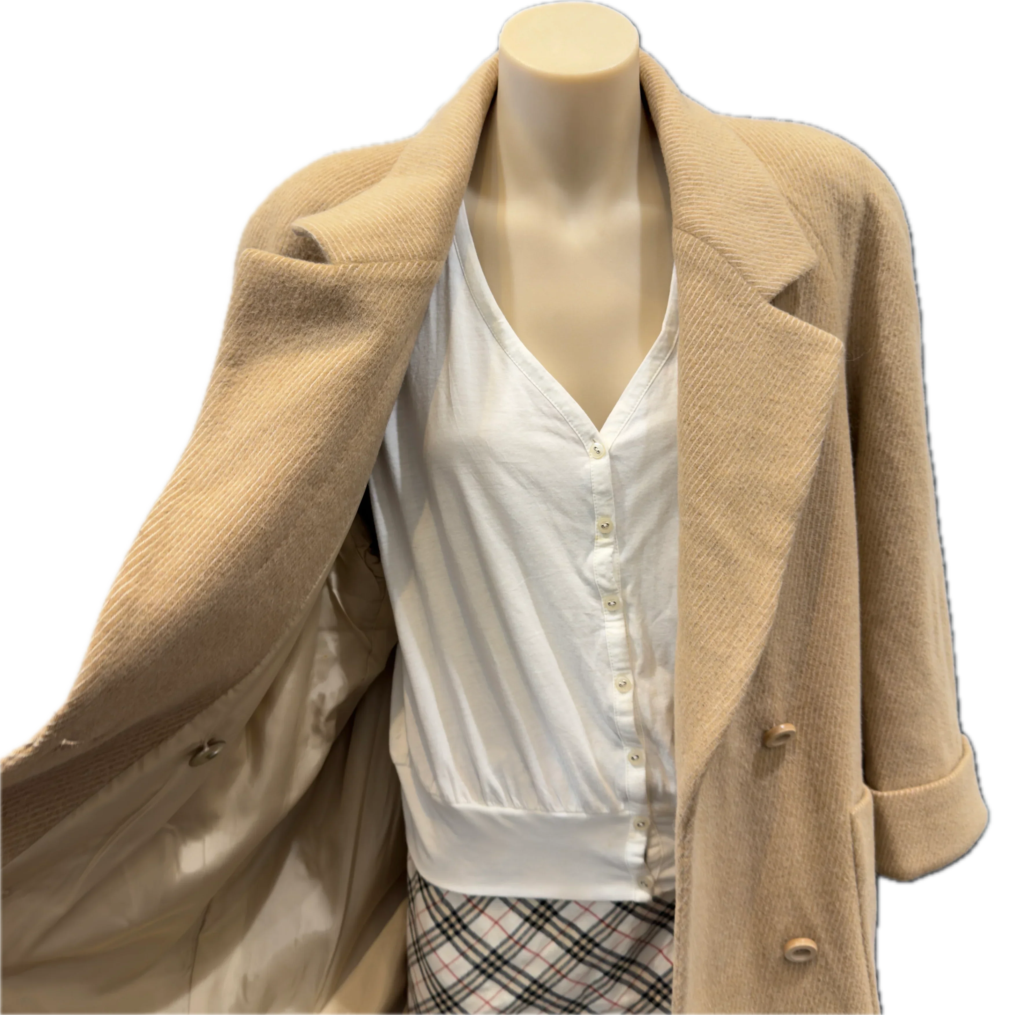 Burberry Coat Wool Beige Medium - Image 5