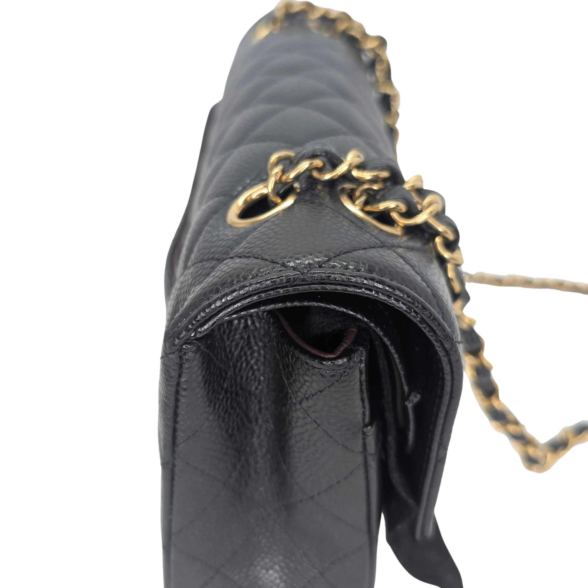 Chanel Classic Flap Bag Caviar Leather Medium Black (Microchip) - Image 6