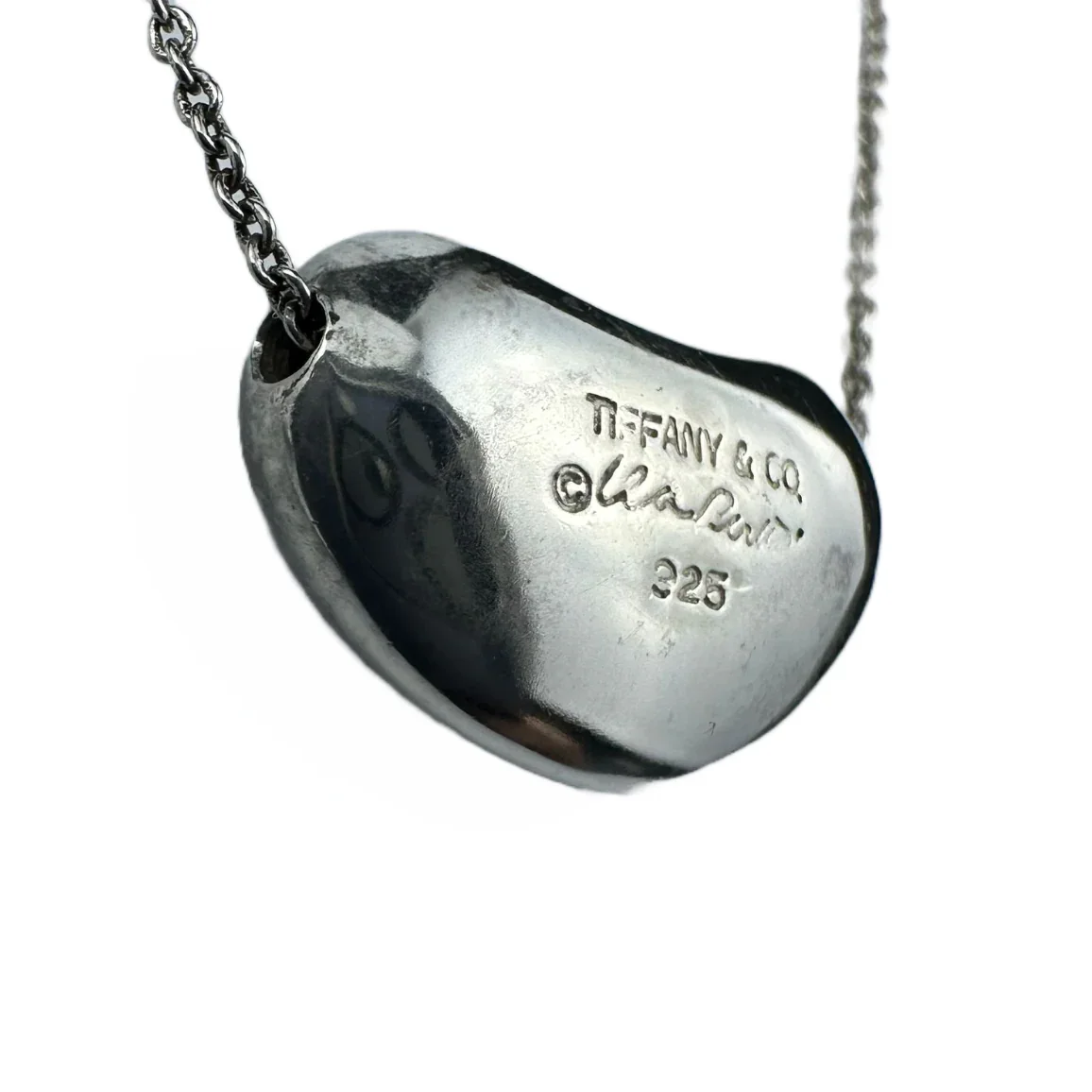Tiffany & Co Large Bean Pendant Necklace Sterling Silver - Image 3